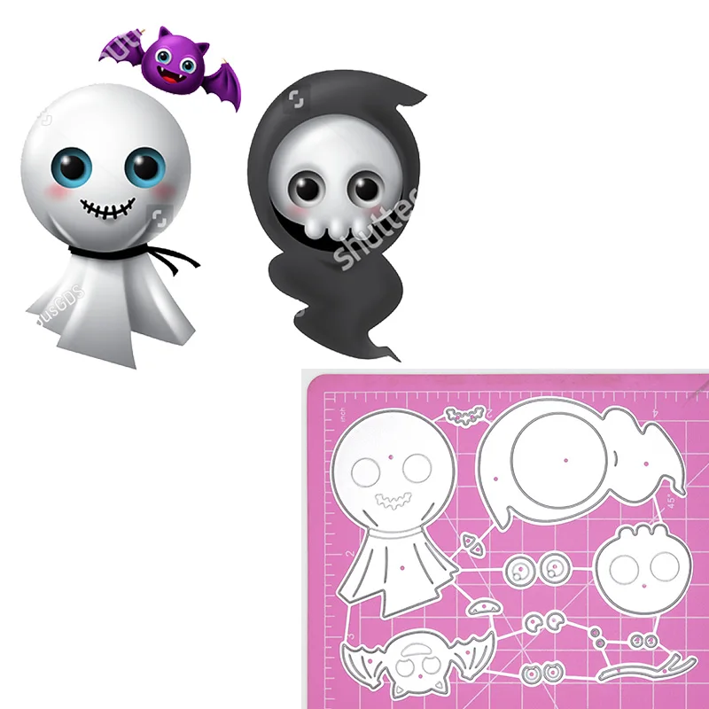 New Puppet Voodoo Doll Pumpkin Vampire Ghost Grim Reaper Metal Cutting Dies Trick or Treat Halloween Stencil For DIY Scrapbook