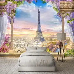 Bacal Custom Any Size Photo Wallpaper 3D Stereo Rome Column Paris Tower Murals Restaurant Living Room Backdrop Wall Decor 3 D