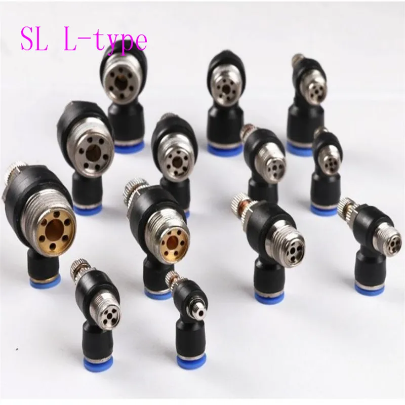 

SL10-03/SL12-01 Pneumatic Joint L-type Throttle Adjustable Speed Control Valve