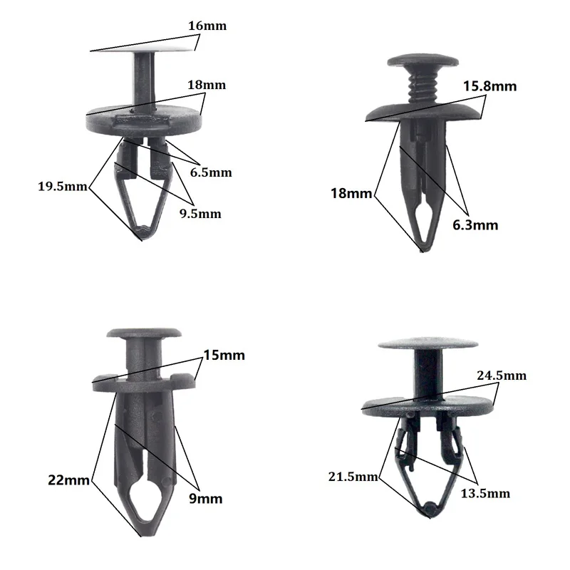 Автомобильные пластиковые заклепки бампера, фиксатор крыла, крепеж, брызговики, зажимы, подходят для Ford, Toyota, Chevrolet, Buick, VW, 20 шт.