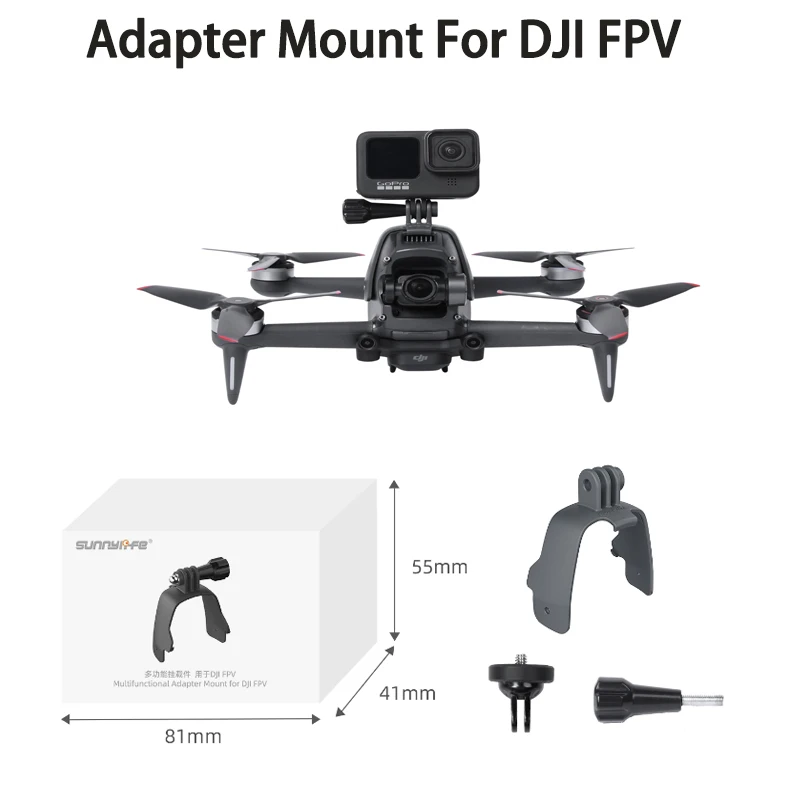 Camera Top Extended Bracket For DJI FPV Combo Drone Accessories Mount Holder For Gopro Sport Action Adapter Clamp Stand