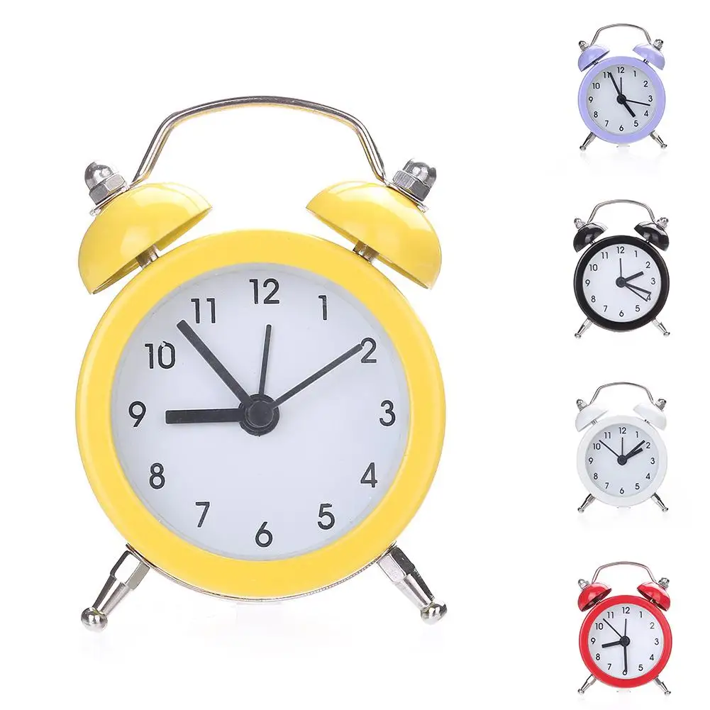 Mini Metal Alarm Clock Portable Home Outdoor Lovely Cartoon Watch Retro Gift For Children Friends Metal Alarm Clock Desktop