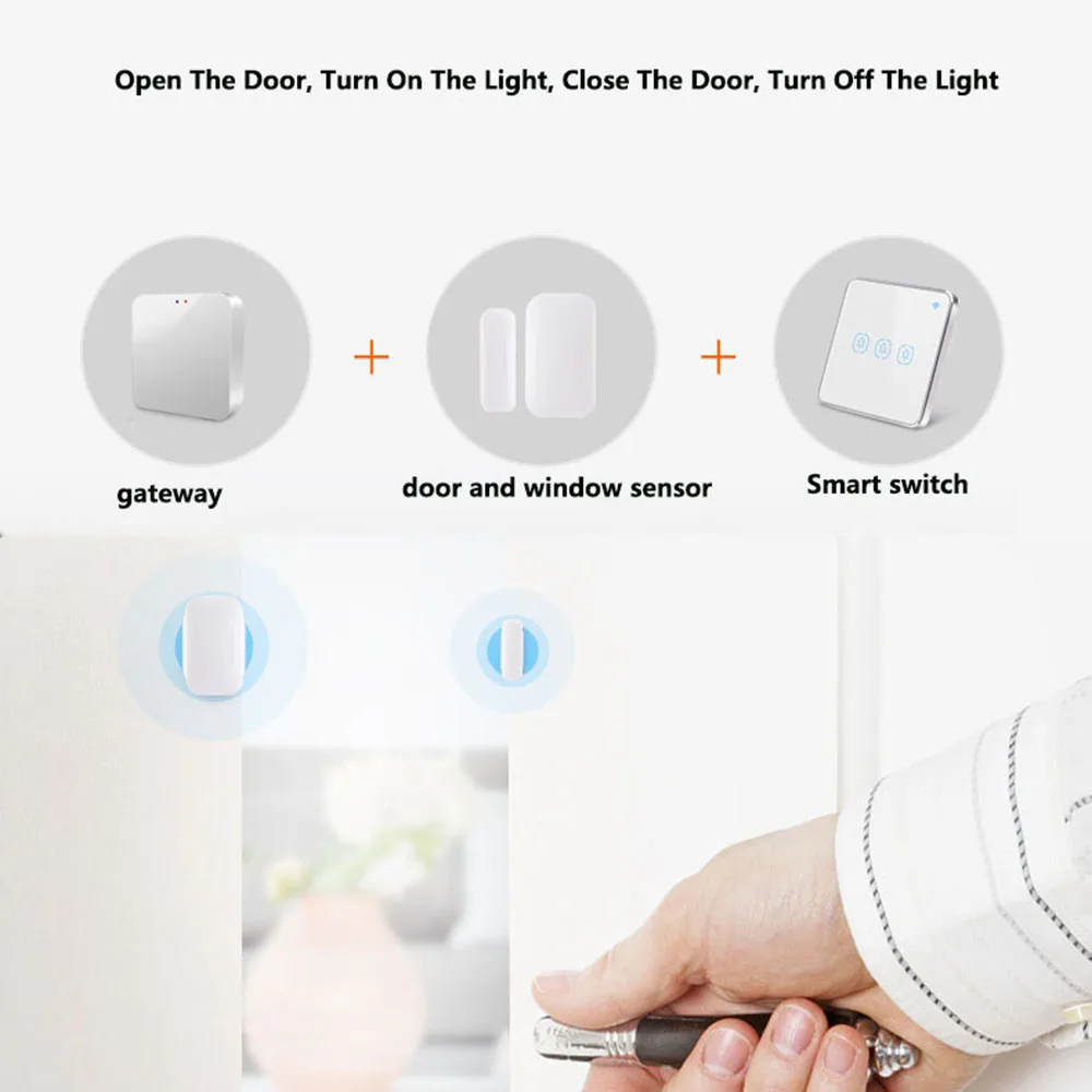 チュウヤzigbeeセンサードアと窓センサー磁気スマートリンケージ電話遠隔無線ドアセンサーalexa smartthingsスマートホーム