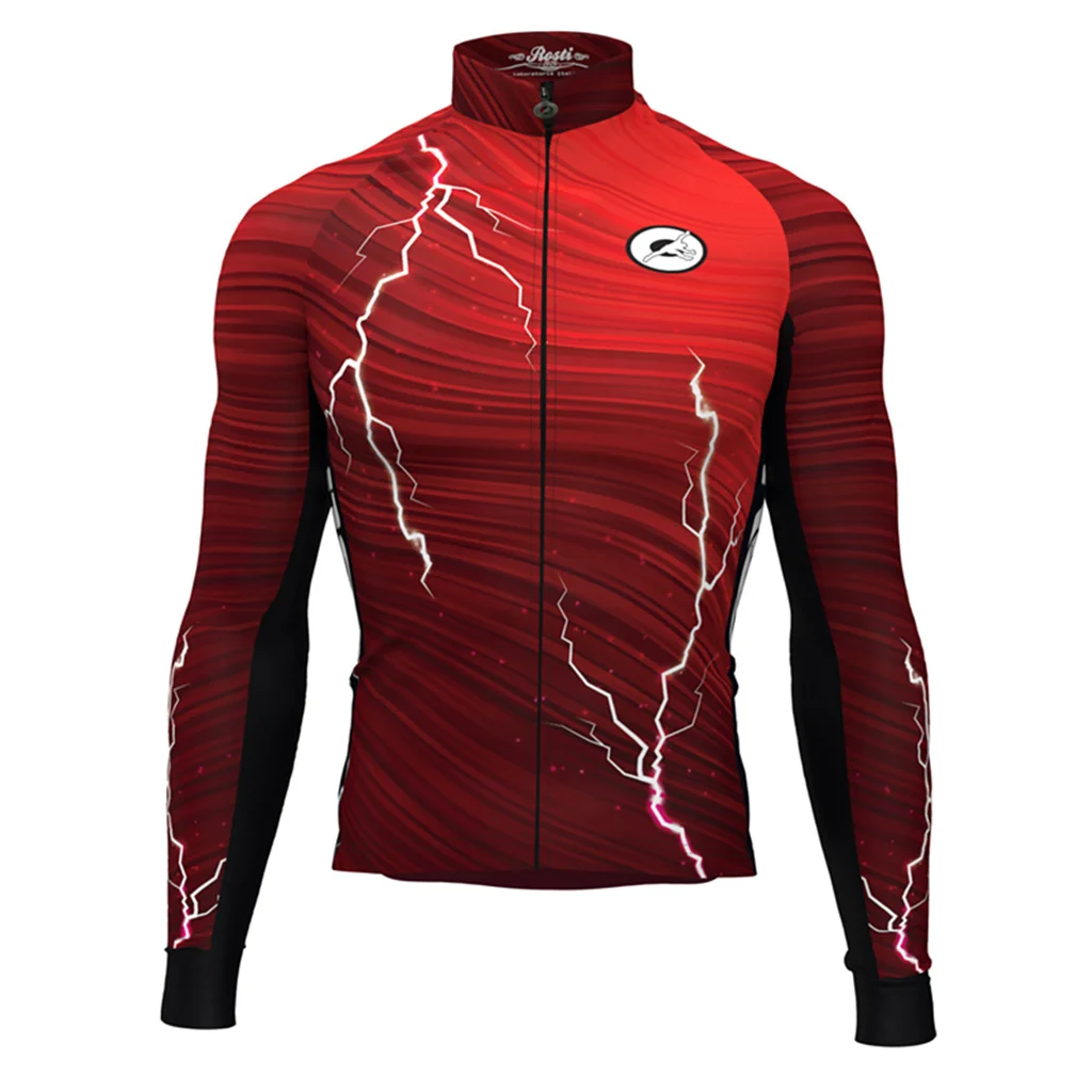 ROSTI Cycling Jackets Man Long Sleeve Jersey Camisa Ciclismo Masculina Maillot Thermal Fleece Warm Winter Bicycle Clothing Tops