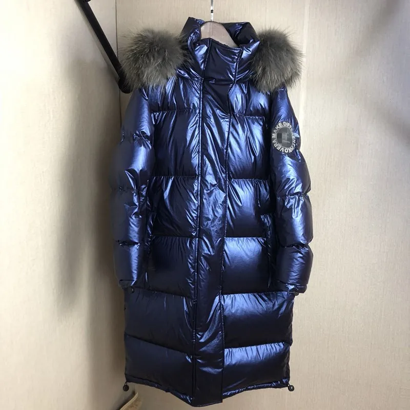 Winter Jackets Women 90% White Duck Light Parkas + Large Fur Hooded Coats Long Down Warm Casual Thick Outwear LW1005