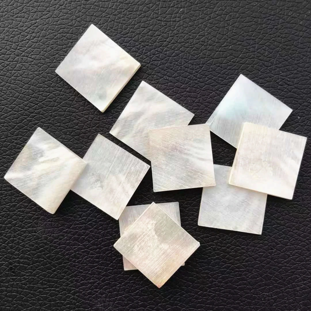 10Pcs Blank Mother Of Pearl MOP 20x20x1.5mm Shell MOP Slice Inlay Guitar Luthier DIY