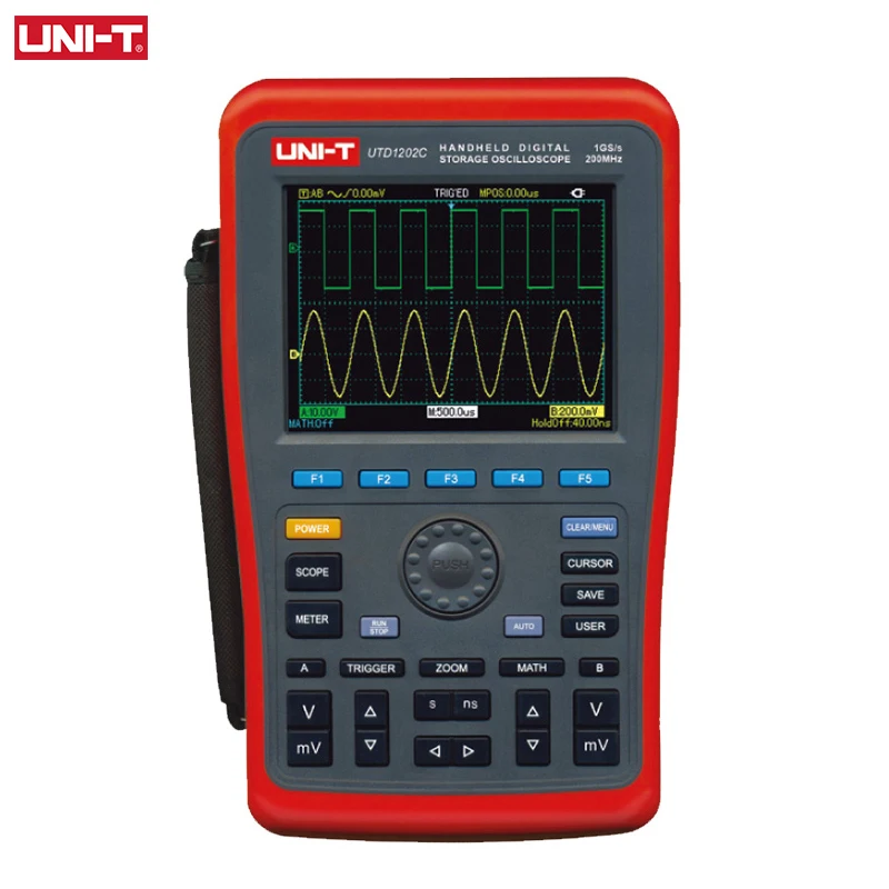 UNI-T UTD1202C Handheld Digital Storage Oscilloscope 200MHz 2 Channels 1GS/s Voltage Current Resistance Capacitance Multimeter