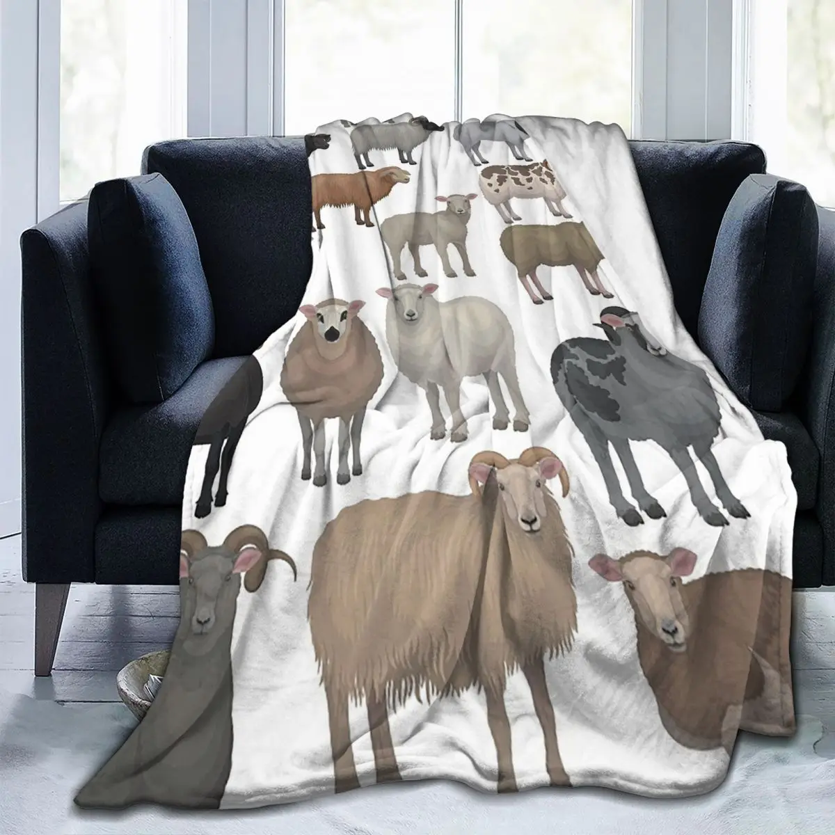 

Sheep Llama Blanket Velvet Spring Autumn Animal Cute Multi-function Lightweight Thin Throw Blanket for Sofa Couch Bedding Throws