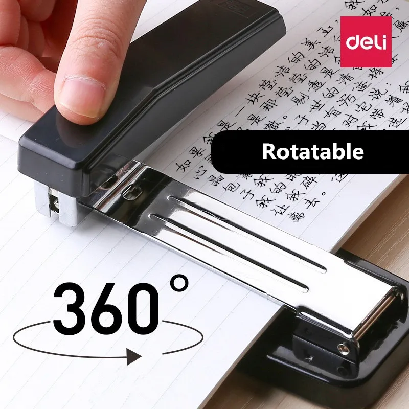 Deli 360° Rotatable Manual Stapler Suit For 24/6 Staples School Office Supplies Student Stationery Gift Business Binding Tool