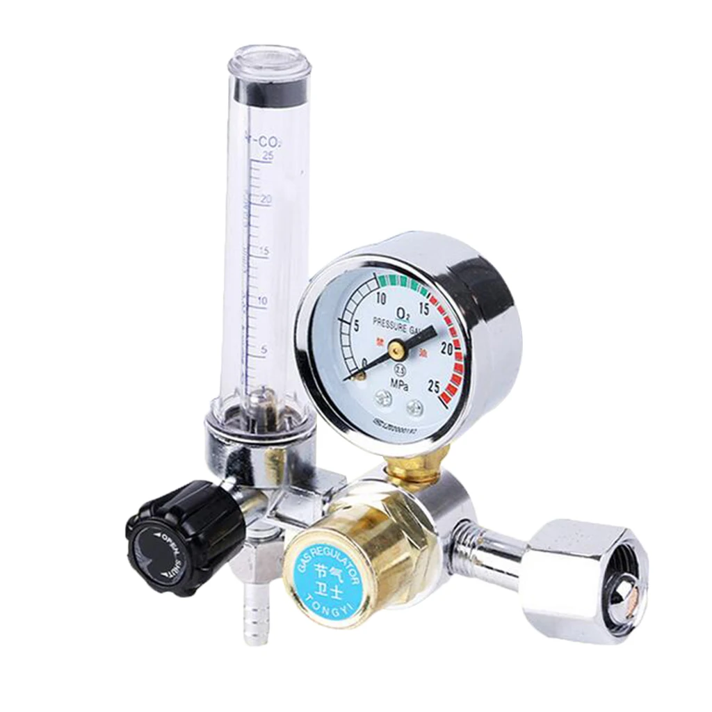 Mig/Tig Flow Meter Regulator, CO2 Argon Pressure Reducer Gauge Weld Flowmeter - 0-25MPa Standard Flow Meter, Welding Device