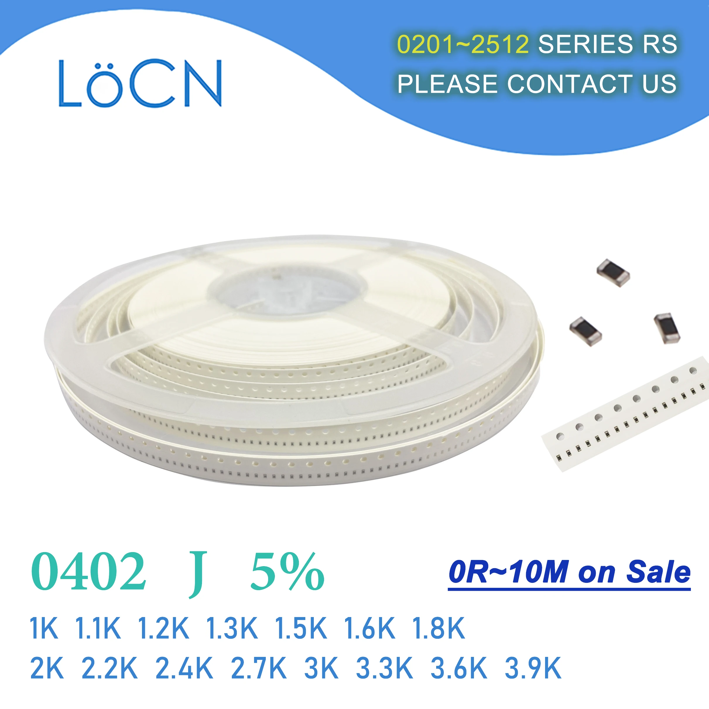 0402 J 5% 10000Pcs 1K 1.1K 1.2K 1.3K 1.5K 1.6K 1.8K 2K 2.2K 2.4K 2.7K 3K 3.3K 3.6K 3.9K OHM 1005 SMDตัวต้านทาน1K1 1K2 1K3 1K5