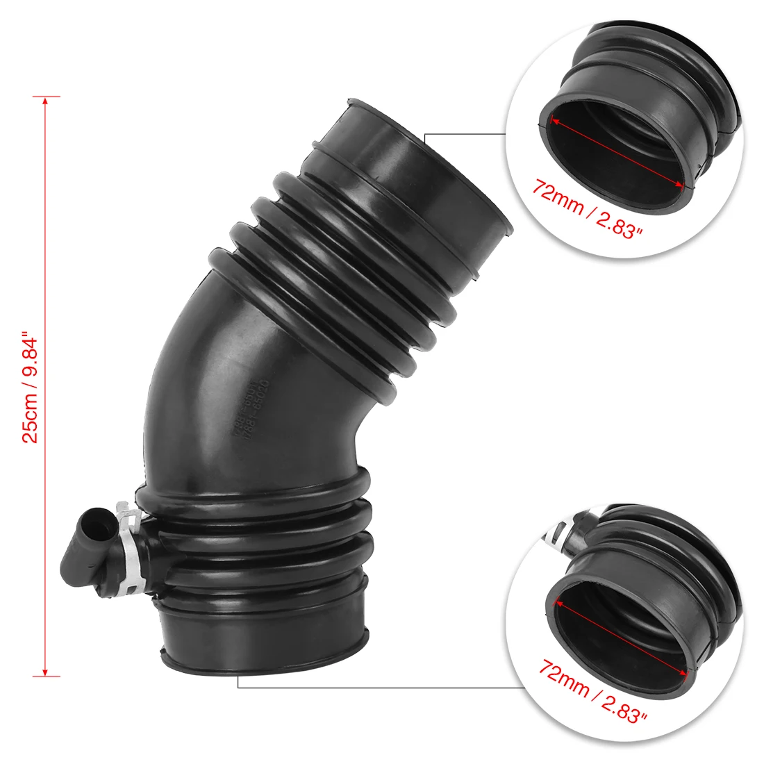 X Autohaux voiture moteur prises d\'air tuyau de papillon automatique filtre à Tube ondulé 17881-65011 pour Toyota 4runner Pickup V6 1989-1995
