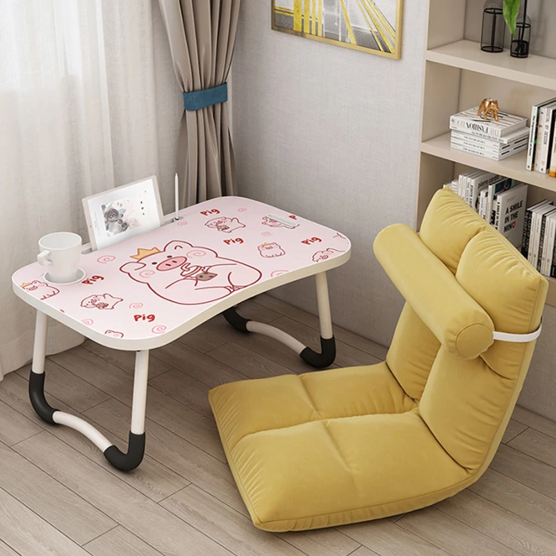 Bed Small Table Desk Student Folding Home Dormitory Simple Computer Study Lazy Bedroom Sitting on The Ground Notebook