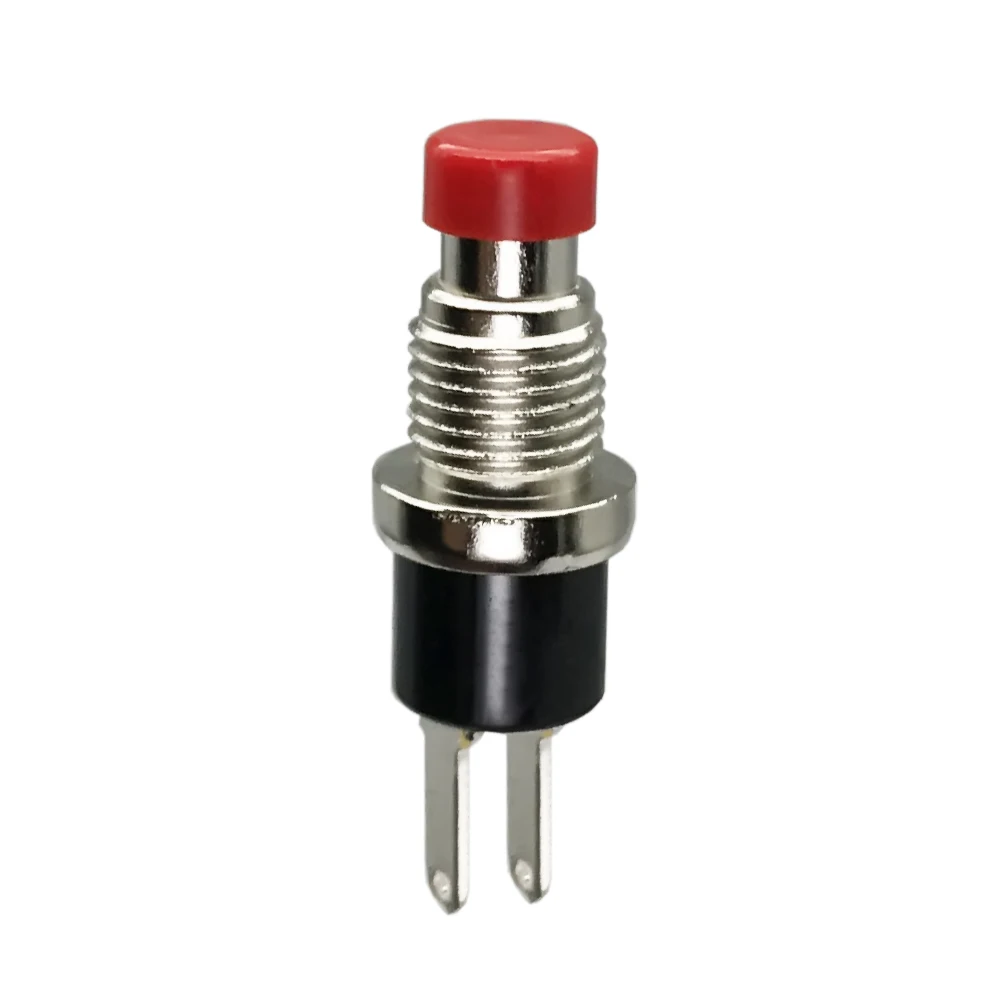 7mm Round Thread Self Reset Normally Open Normally Closed With  Lock PBS Emergency Stop 2 Pins Small Push Button Switch