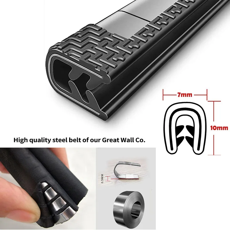 1M 2M 3M Car Door Edge Scratch Protector Strip Guard Trim Auto Door Anti Collision Strip with Steel Car Styling Auto Decoration