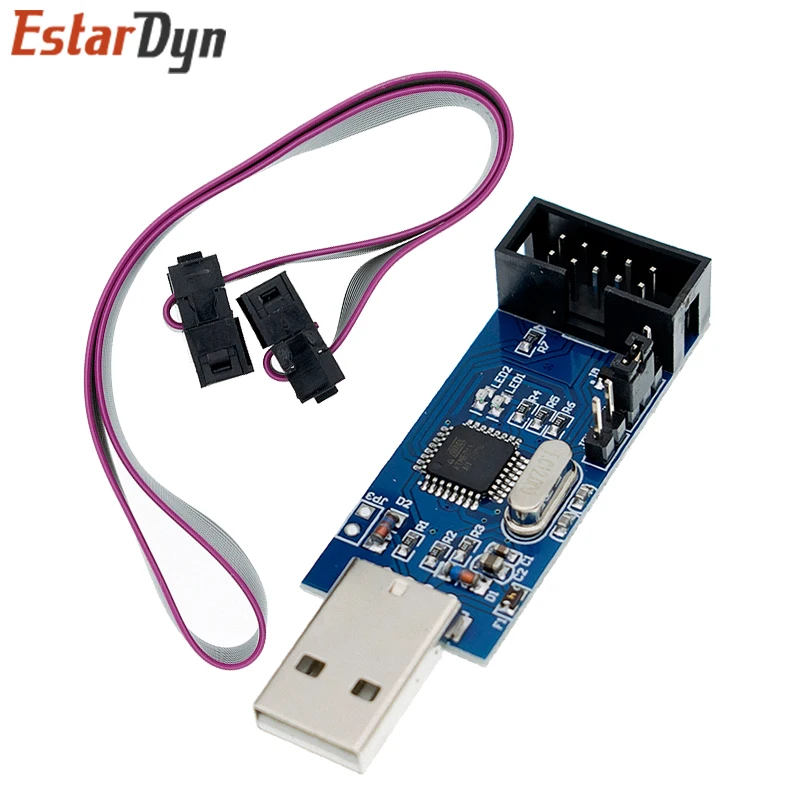 USBASP USBISP AVR Programmer USB ISP USB ASP ATMEGA8 ATMEGA128 Support Win7 64K 10Pin To 6 Pin Adapter Board