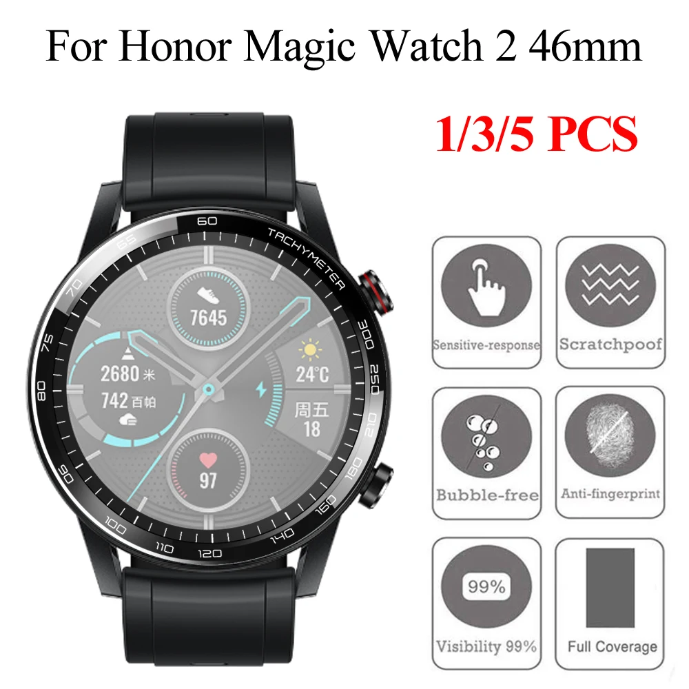 Protector de pantalla de cubierta completa curvada 3D, no de vidrio, suave, ultrafino, HD, transparente, para Honor Magic watch 2, 46mm, accesorio