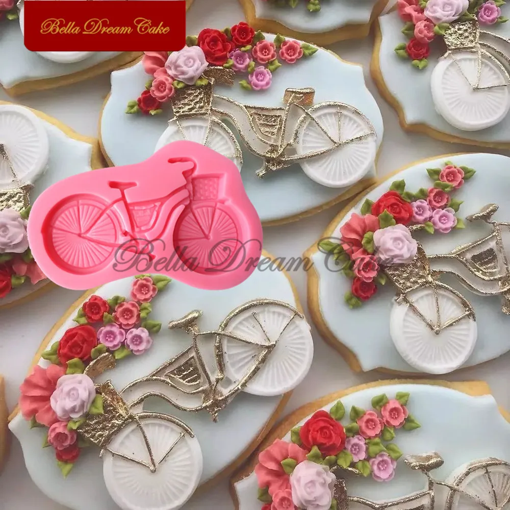 3D Bike Silicone Mold Chocolate Fondant Biscuits Cupcake Decor Mould DIY Clay Moulds Cake Decorating Tools Baking Accessories