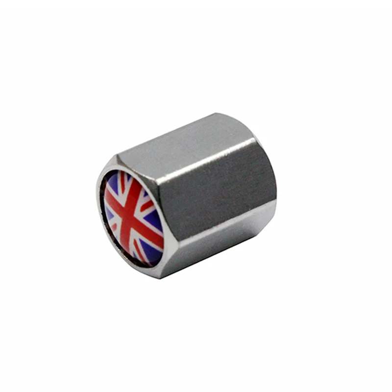 HAUSNN 4Pcs/Pack UK Flag Logo Emblem Tire Stem Caps Tyre Accessories Valve Caps Car Styling For Jaguar MINI Land Rover