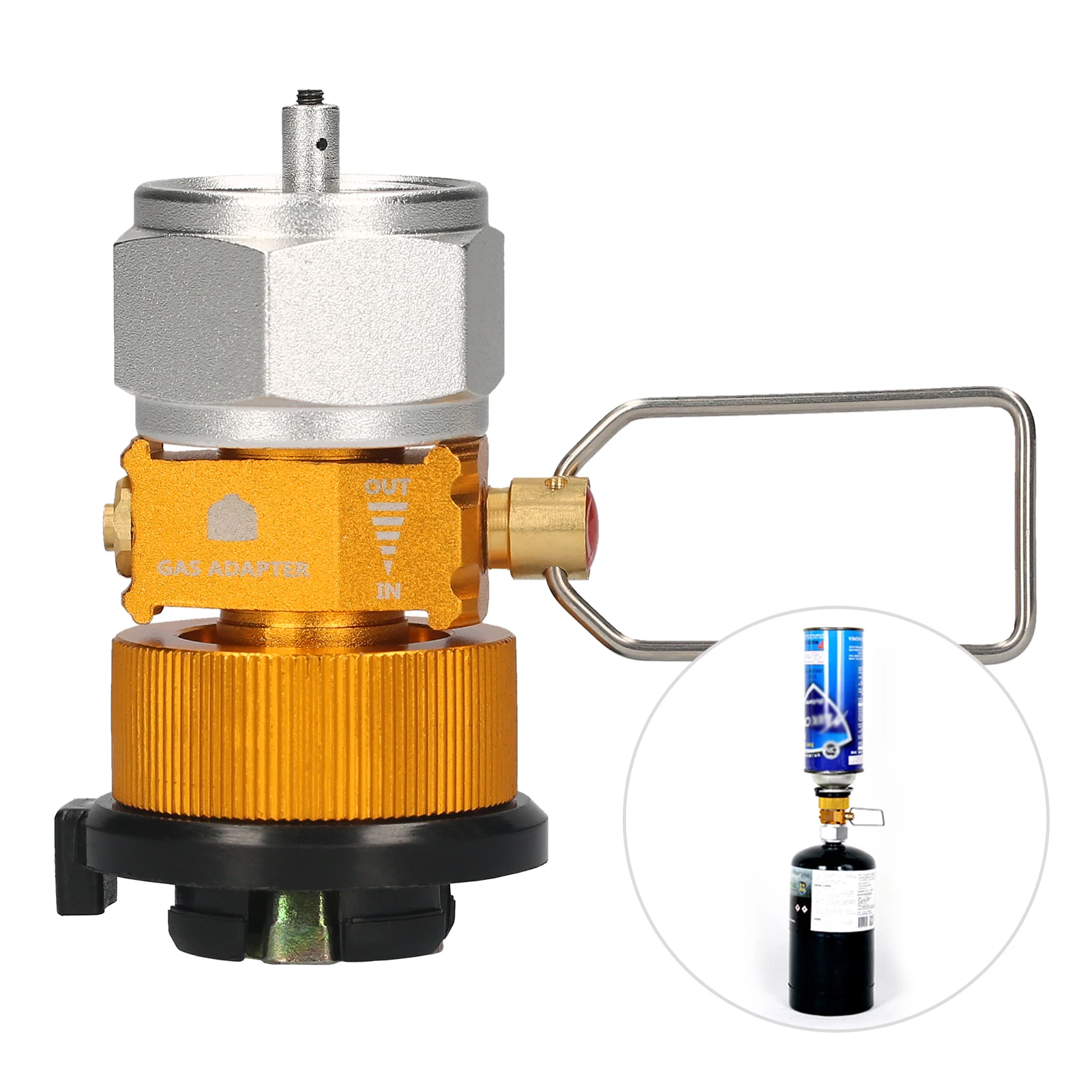 Gas Saver Plus Convertidor de gas Shifter Recambio Adaptador de conversión de tanque de gas Válvula adaptadora de gas para camping Senderismo Pesca