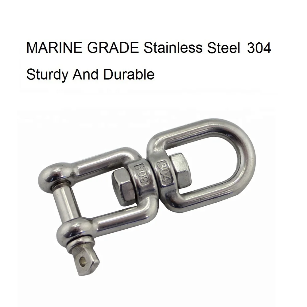 1PCS Stainless Steel 304 Jaw And Eye Anchor Swivel 4mm 5mm 6mm 8mm 10mm Polished Marine Anchor Chain Swivels Stainless Steel