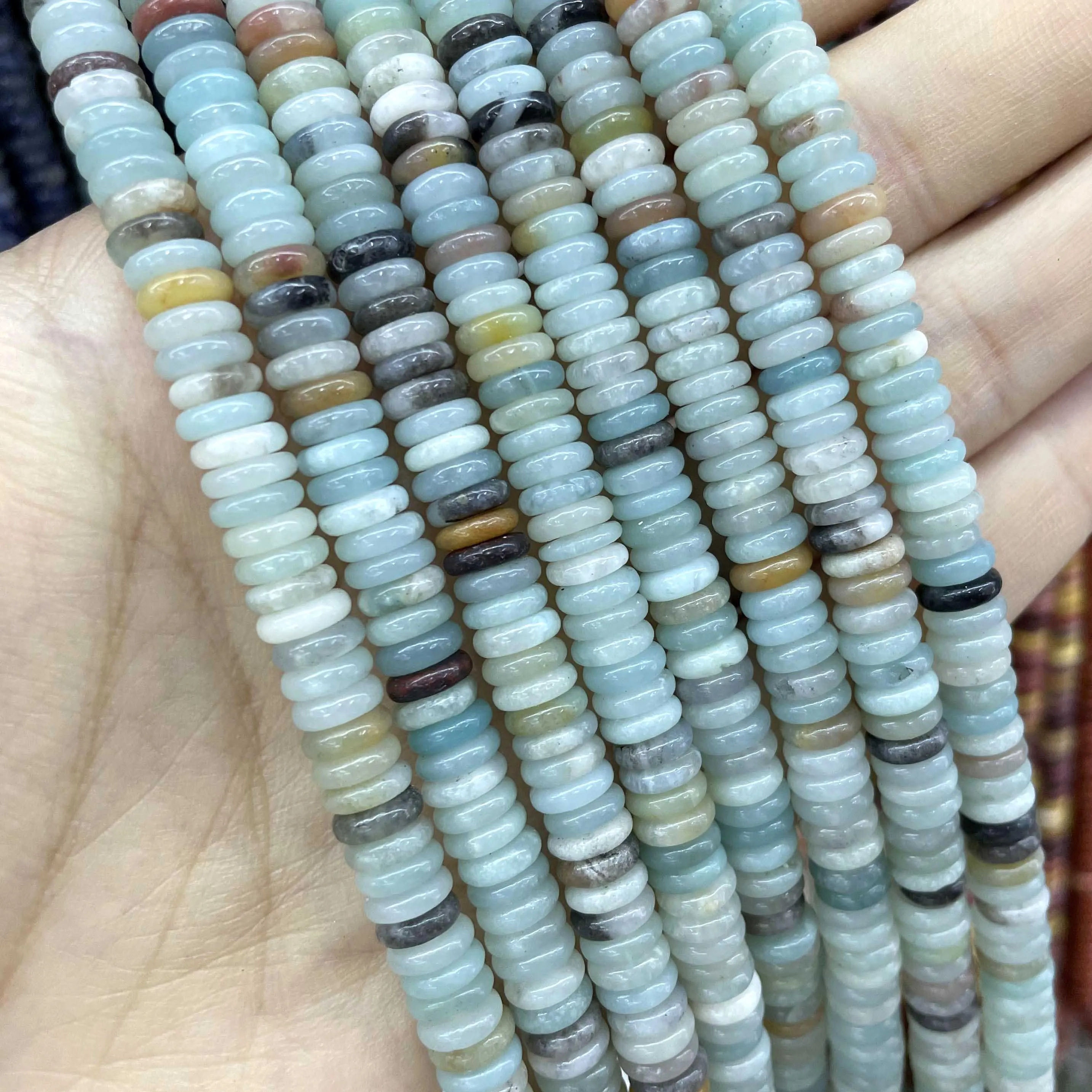 Natural Agates Lapis Lazuli Tiger Eye Stone Spacer Loose Flat Beads For Jewelry Making Diy Bracelets Necklace Accessories 2*6mm