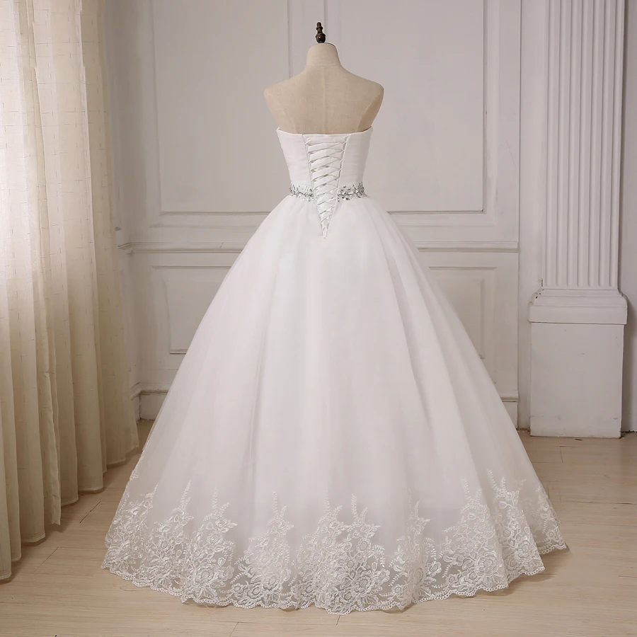 Jiayigong Cheap Wedding Dress Robe De Mariee Beading Belt Ball Gown Sweetheart Customized Bride Dresses Vestido De Noiva