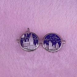 Lightning Bolt And Glasses enamel pin magic castle brooch