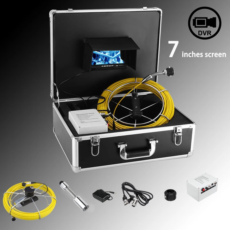 

7"LCD DVR 1000TVL 20m Cable 23mm IP68 Waterproof Camera Drain Pipe Sewer Inspection Industrial Endoscope System 12pcs LEDS