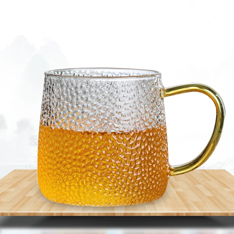 

Hammered Glass Single Layer Cup, Convenient Household, Borosilicate Glass, Office, Tea, Water Cup