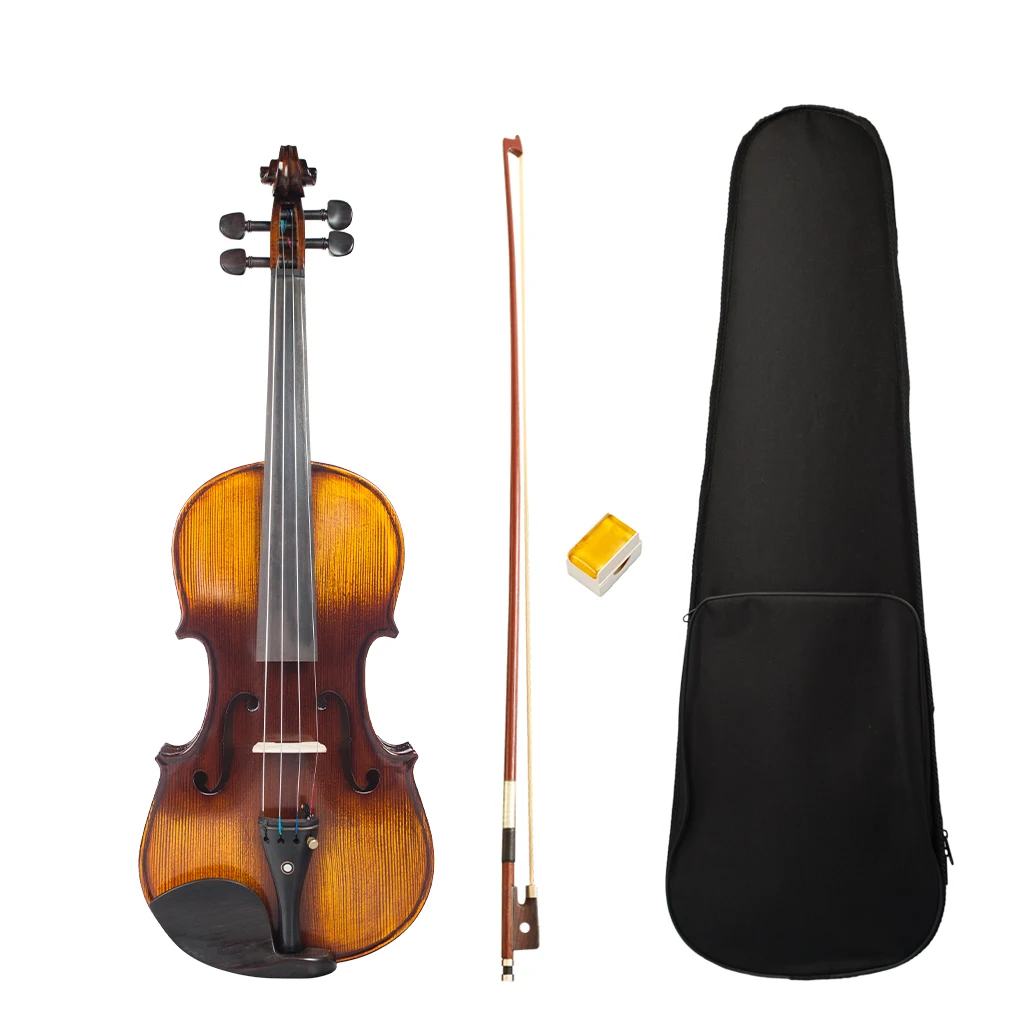 

NEW 4/4 Full Size Violin Acoustic W/Case+Bow+Rosin Set For Biginner Learner Brown Color /Fiddle