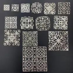 Wholesale Filigree square crafts Hollow Embellishments Findings,Jewelry Accessories ornaments