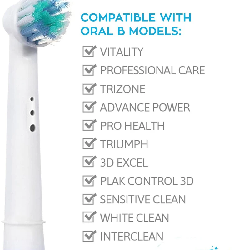 Sensitive Replacement Brush Heads For Oral B D12 D16 D100 EB50 Dual Action Floss Electric Toothbrush Clean Soft Vacuum Heads