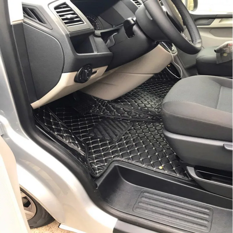 Good quality! Custom special car floor mats for Volkswagen Transporter T5 2014-2003 2 3 seats Easy to clean waterproof carpets