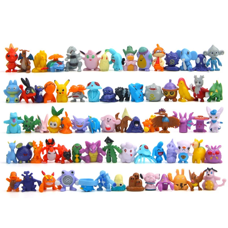 96pcs/lot TAKARA TOMY Pikachu Snorlax Dragonite Jigglypuff Bulbasaur Ivysaur Action Figures Model Toys Gifts  Random Delivery