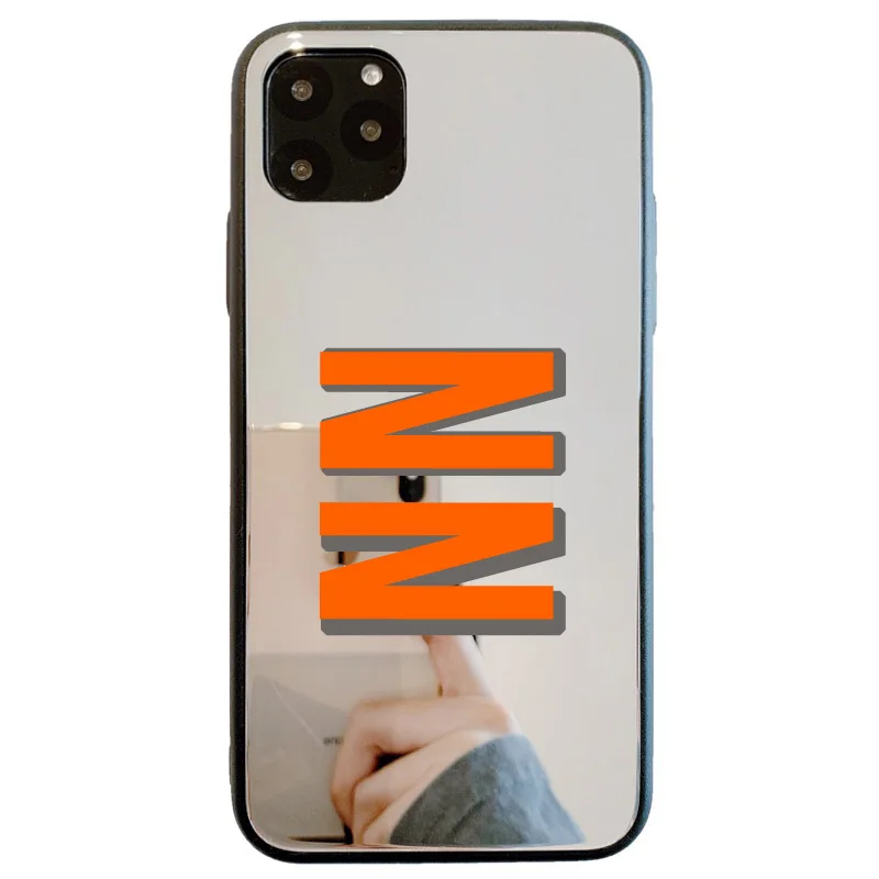 Custom Initial Letters Mirror Case for iphone 13 pro 12 Pro Max SE 2020 Case Soft Cover for iphone 11 Case 8 Plus XS XR 6 7 Plus