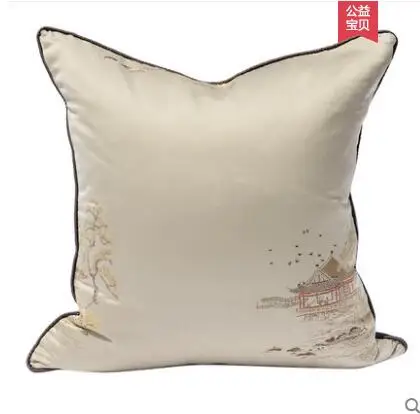 Satin Chinese Classic Pillowcase New Chinese style sofa art soft package head cushion cover