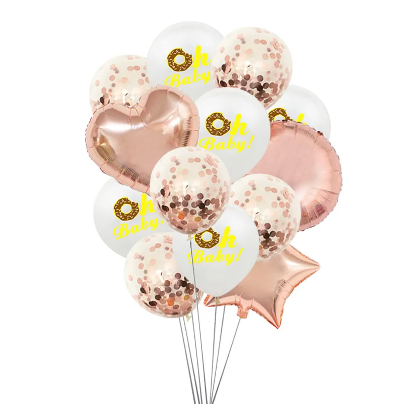 Chicinlife Donut one Balloons Oh Baby Balloon Baby Shower 1st Birthday Party Decoration Boy Girl Donut Balloon