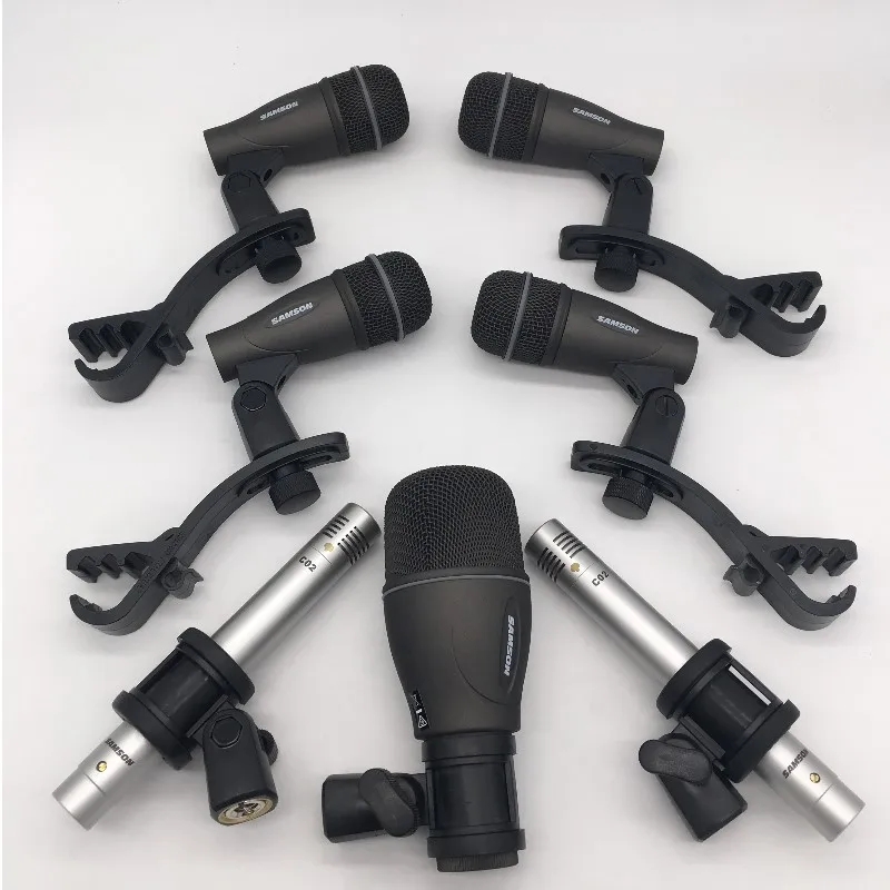 Original SAMSON DK707 7-Piece Drum Mic Kit drum microphone set instrument recording condenser mic include Q71, Q72 & C02 Mics