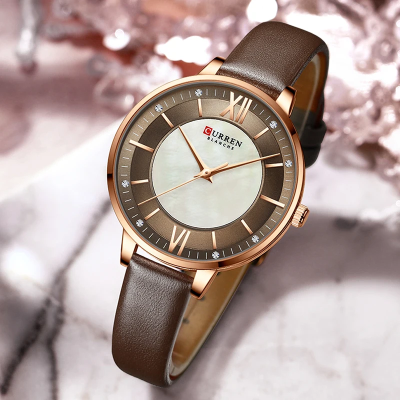 

CURREN 2021 Ladies Watches Fashion Quartz Wrist Women Clock Elegant Charming Leather Wristwatches Luxury Branded Montre Femme