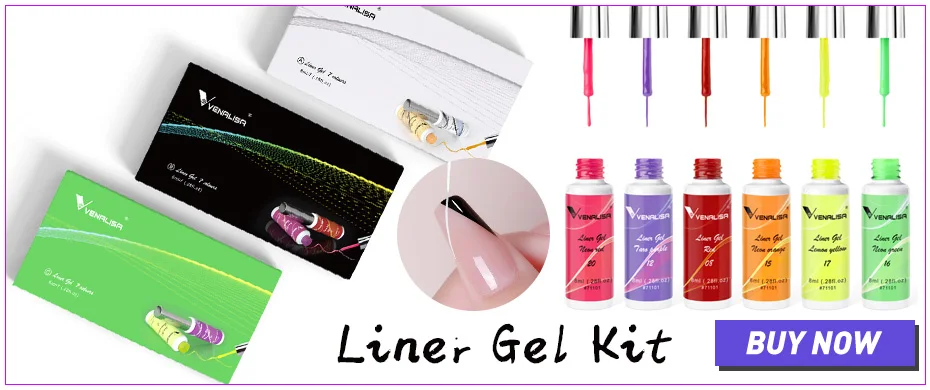 8 ml VENALISA Liner Gel 21 Farben Super Brush Glitter Neon Color Painting Gel Easy Apply French Gel Nail Art Design Drawing Gel – Detail 1