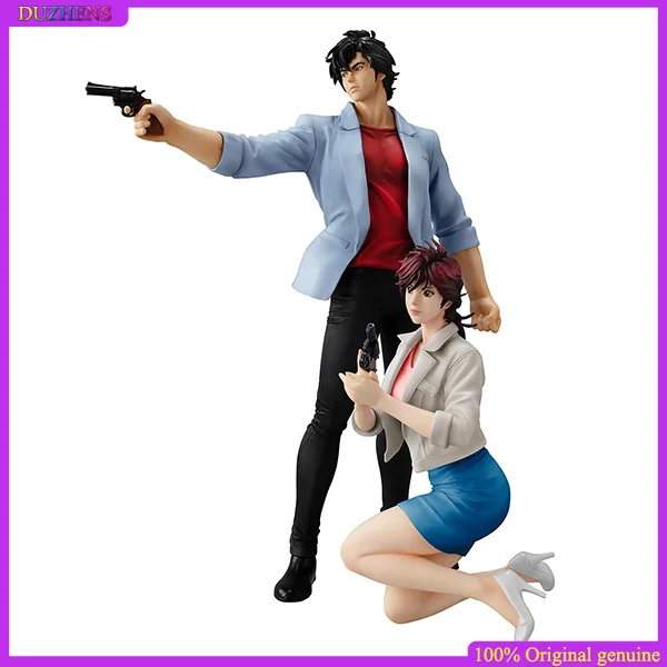 100% Original:CityHunter Saeba Ryo &Kaori Makimura 25cm PVC Action Figure Anime Figure Model Toys Figure Collection Doll Gift