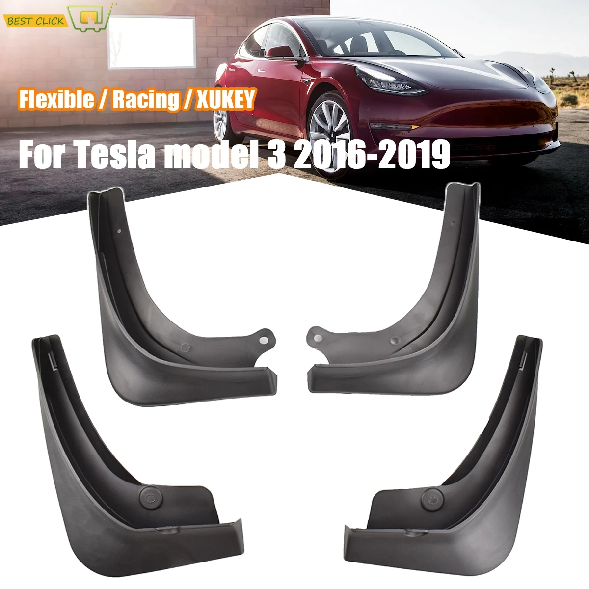 OE Styled Molded Car Mud Flaps For Tesla Model 3 2016 2017 2018 2019 Mudflaps Splash Guards Flap Mudguards Car Styling