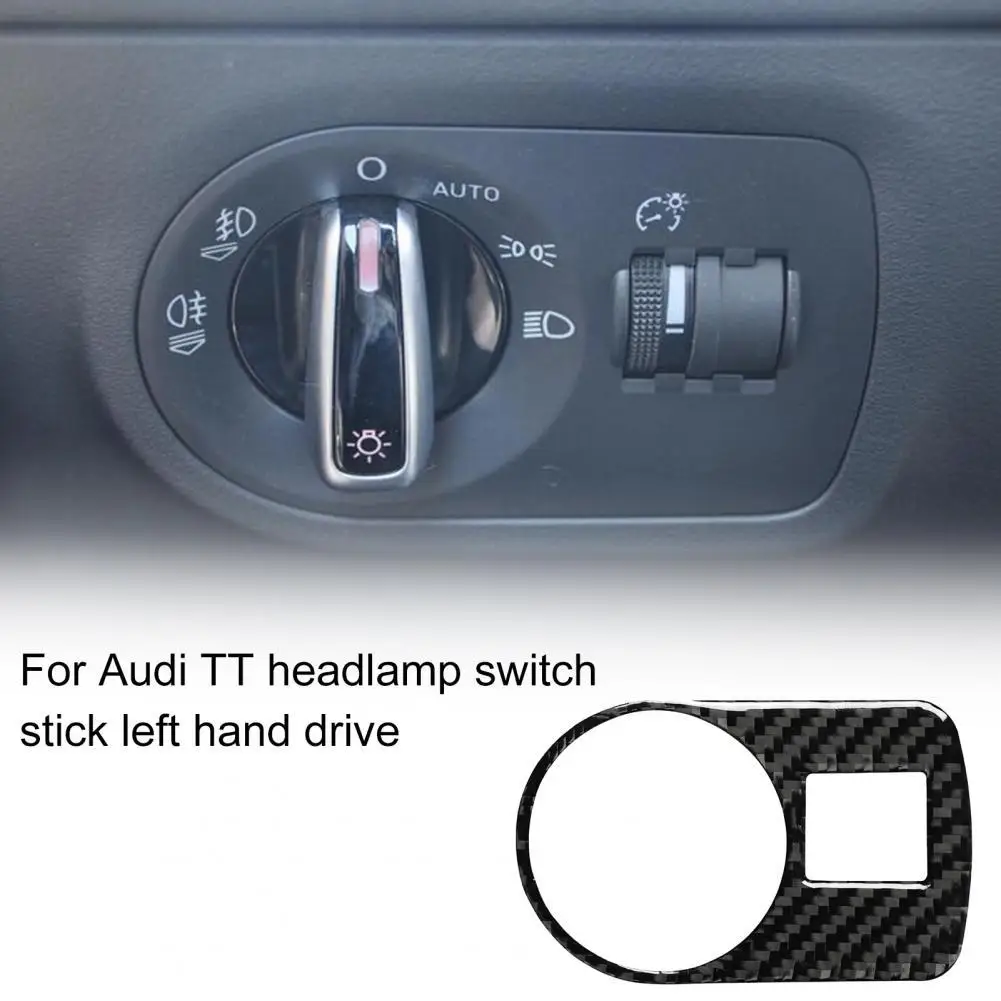 Far elektrik düğmesi çıkartması yumuşak toz geçirmez yüksek Fit siyah sol far anahtarı çıkartması Audi 2008-2014 için TT 8n 8J MK123 TTRS