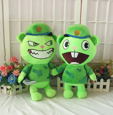 Anime THF Happy Tree Friends Plush Dolls Soldier Fliqpy 40cm Toys