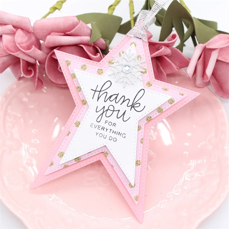 KSCRAFT prymitywne szyte gwiazdy wykrojniki do metalu szablony dla DIY Scrapbooking/album fotograficzny dekoracyjne tłoczenie kartek papierowych