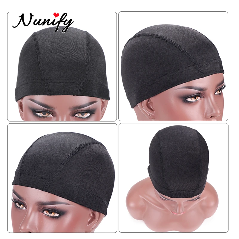 Nunify 1 adet S M L toptan Spandex k kaput için Perruque siyah Hairnet kubbe kapağı yüzme peruk aksesuarları toptan
