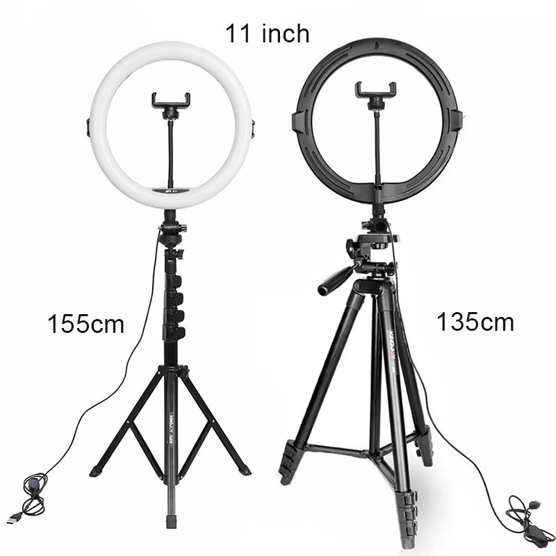 8/11 Inches LED Lights USB Ring Light with Lightweight Tripod Kit Tiktok, Youtube Video Photography Lamps for Studio, Vlog, Blog