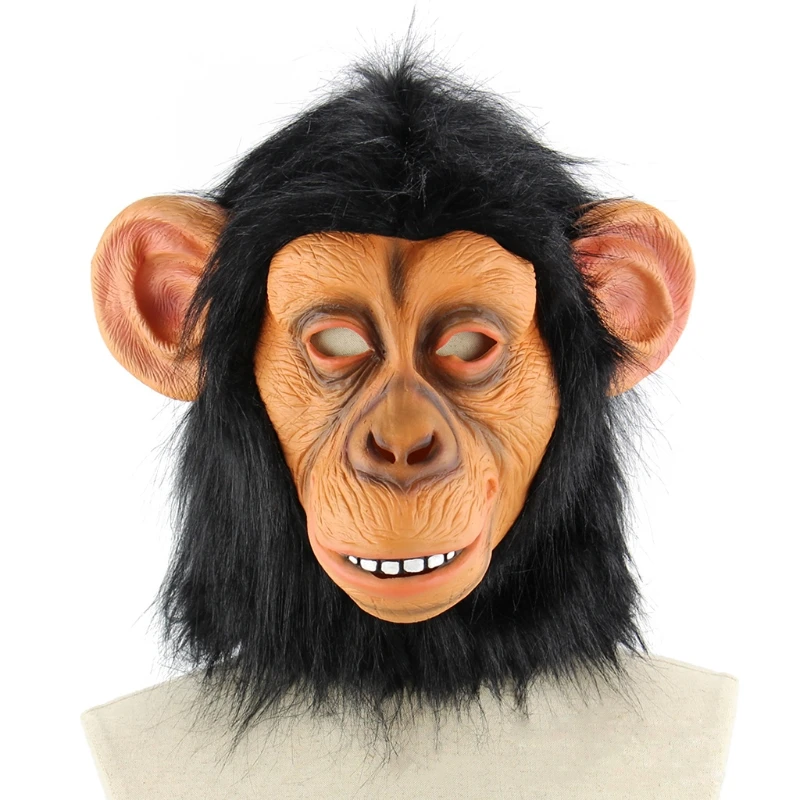 Novelty Monkey Mask Creepy Animal Chimp Gorilla Head Masks Halloween Party Costume Decorations Masquerade Cosplay Props