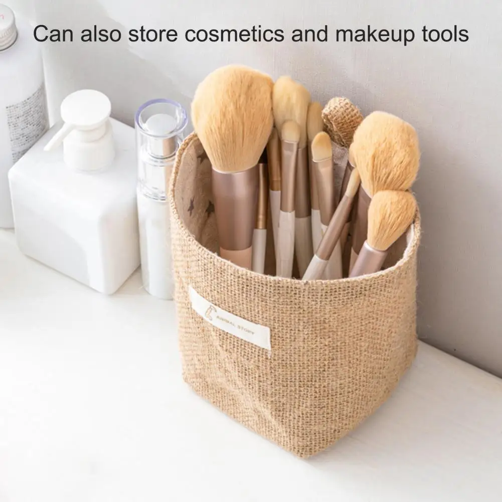 50%HOTStorage Basket Collapsible Space-Saving Cotton Flax Makeup Hanging Pocket Bag Home Decor